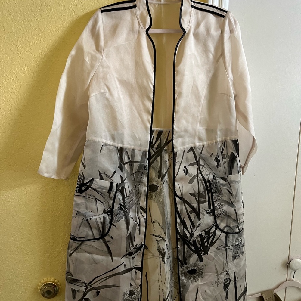 Elegant White and Black Men's Coat